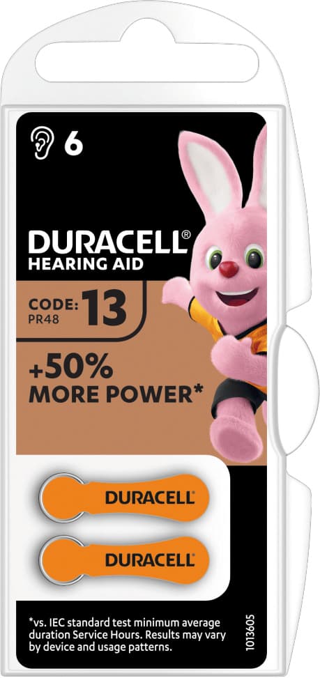 Pila per Apparecchi Acustici 13 6 Pezzi. 10.00 Confezioni Duracell - 2