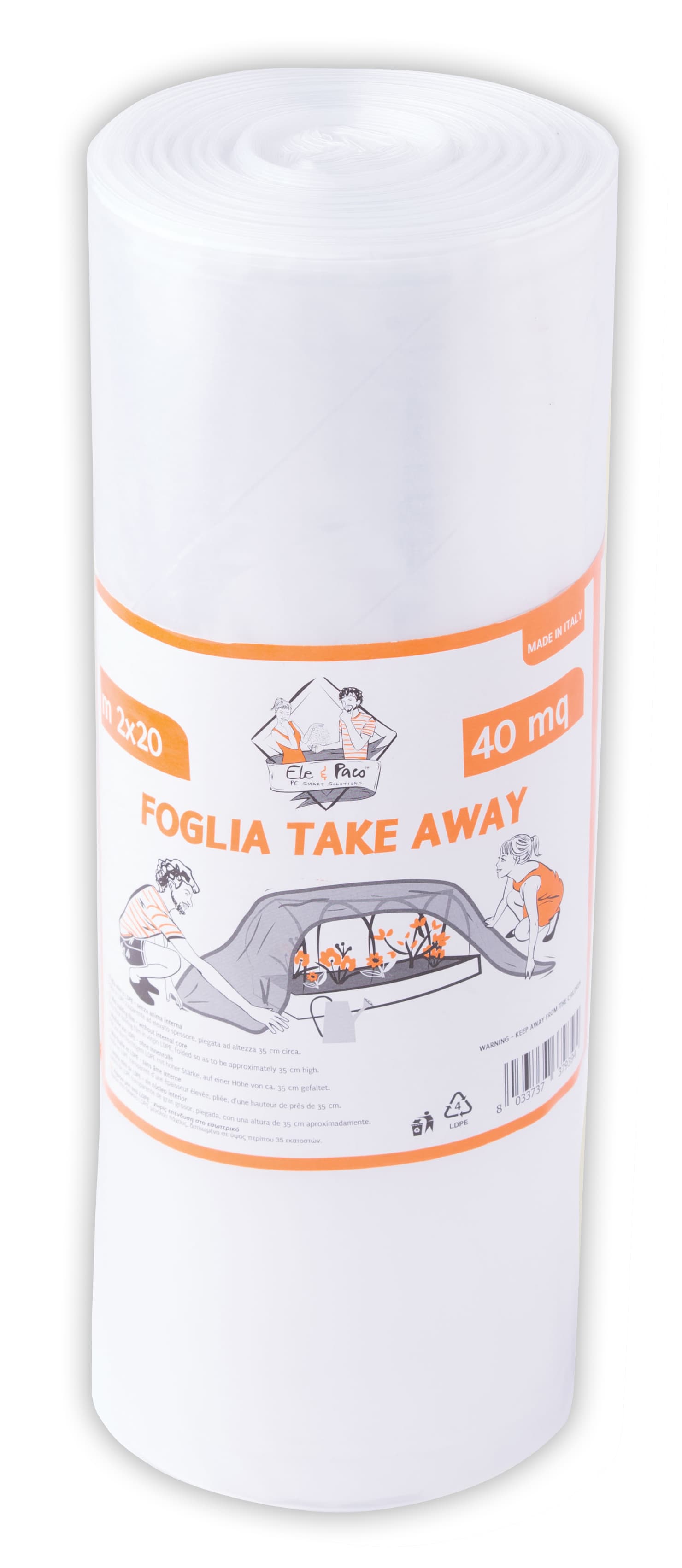 Foglia Neutra in Polietilene Altezza M 2 Lunghezza. M 20 6.00 Rotoli - 2