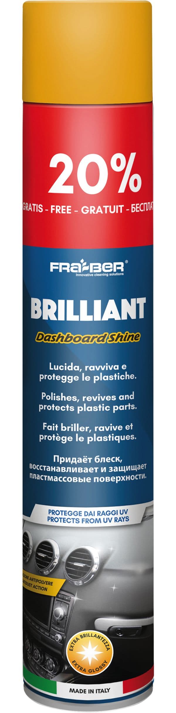 Lucidante Protettivo per Cruscotti Auto ''Brilliant'' Ml. 750 Fra Ber - 2