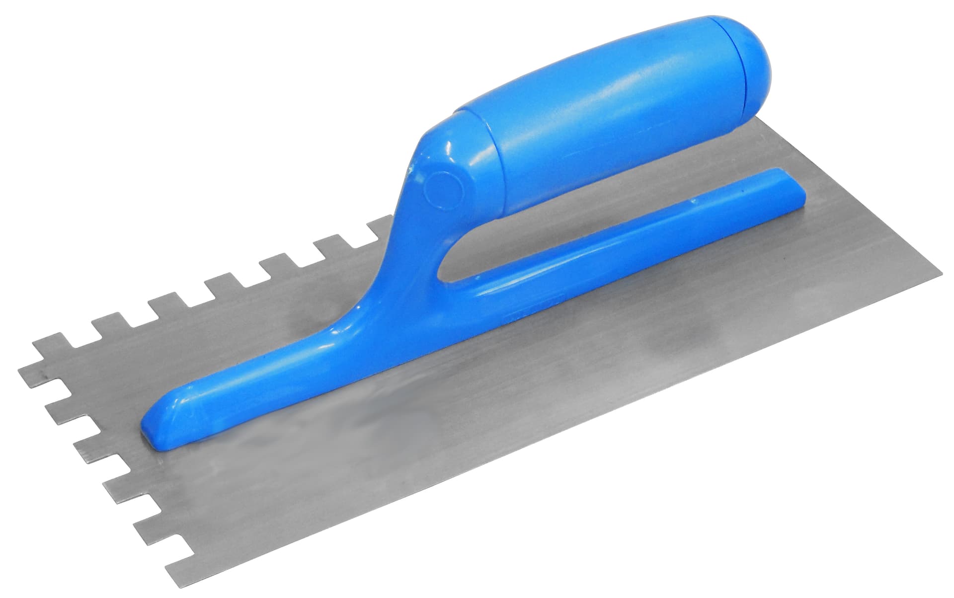 Frattazzo Usa Dentato Sup Destro Manico ABS Blu Cm 28 x 12 Dentatura Mm 10 - 2