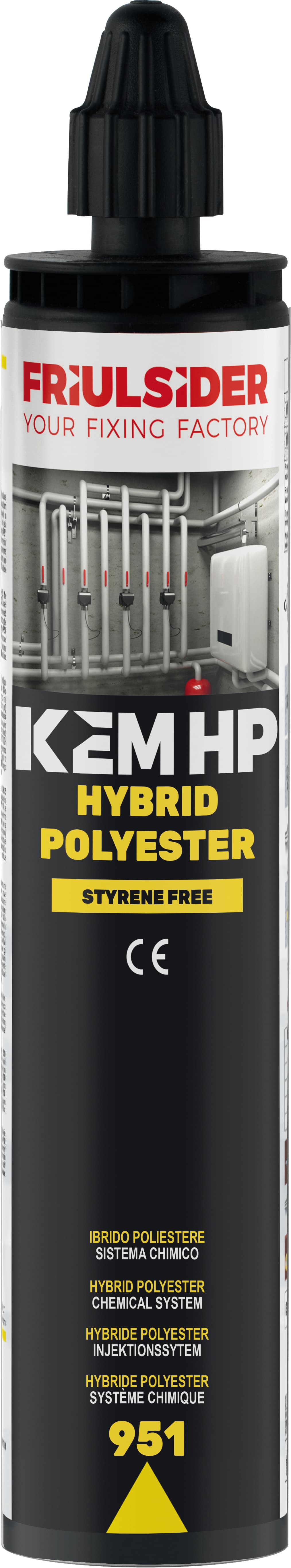 Ancorante Chimico Kem Hp Hybrid Polyester Ml. 300 12 Pezzi Friulsider - 2