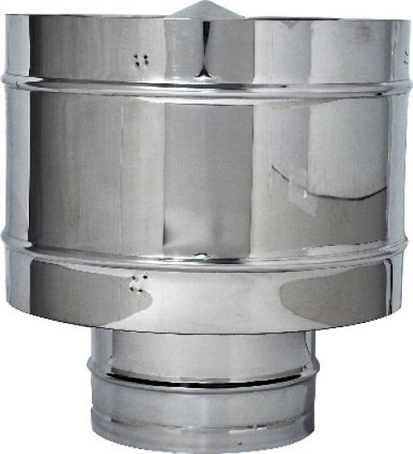 Fumaiolo Fisso Antivento Inox Tondo (attacco Maschio) Ø Cm 22 - 2