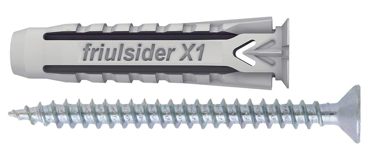 Tassello Universale X1 Evo con Vite 25 Pezzi. Mm 10 x 50 Friulsider