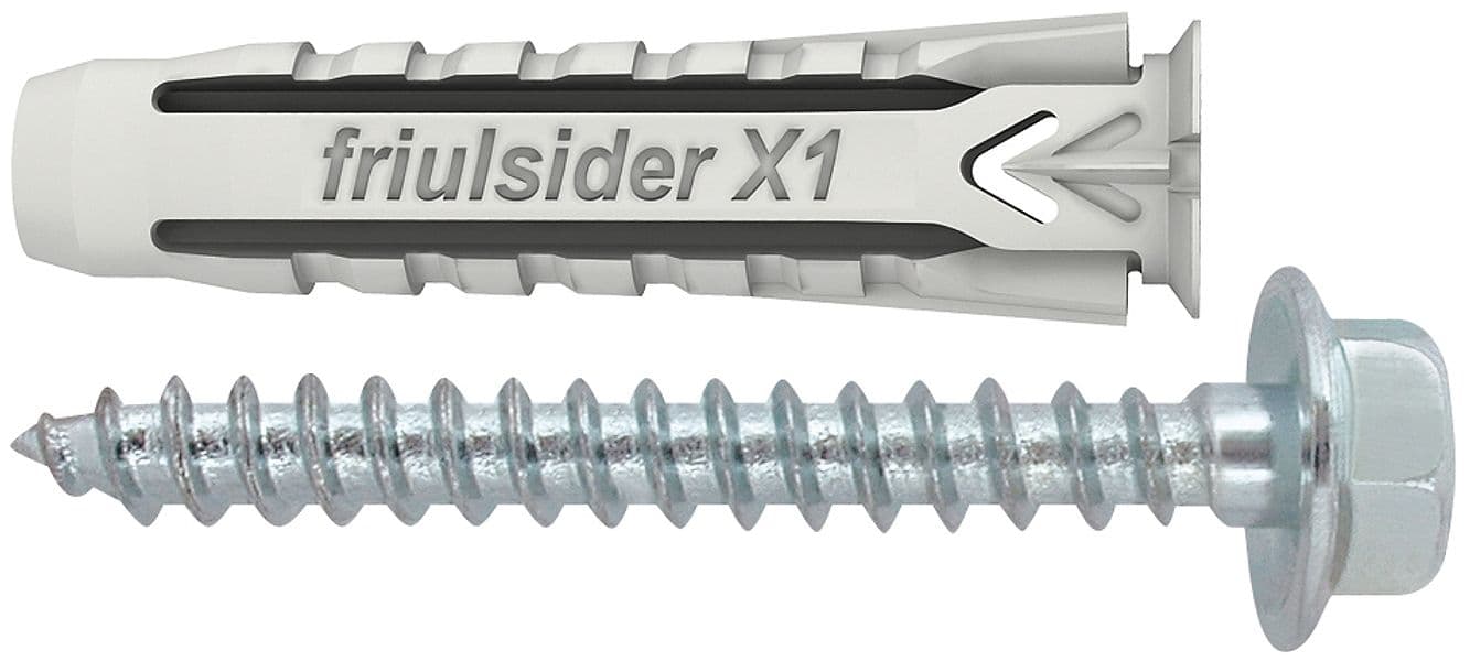 Tassello Universale X1 Evo con Tirafondo 100 Pezzi. Mm 10 x 50 Friulsider - 2