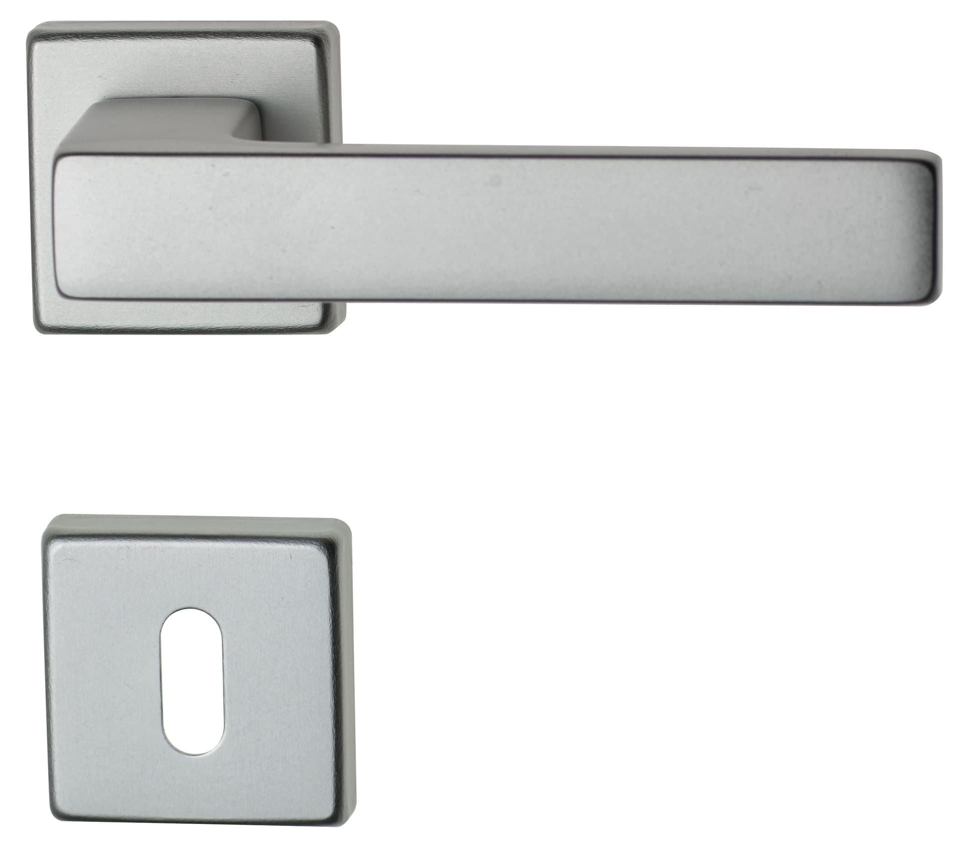 Maniglia Carlo con Rosetta Patent Alluminio Anodizzato Argento Ghidini - 2