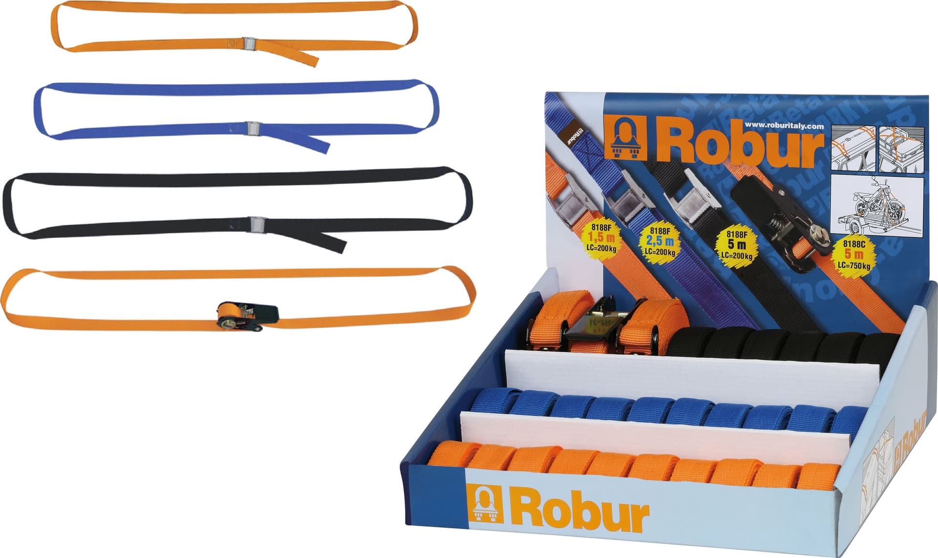 Espositore Cinghie Legabagagli Display 29 Pezzi Robur - 2
