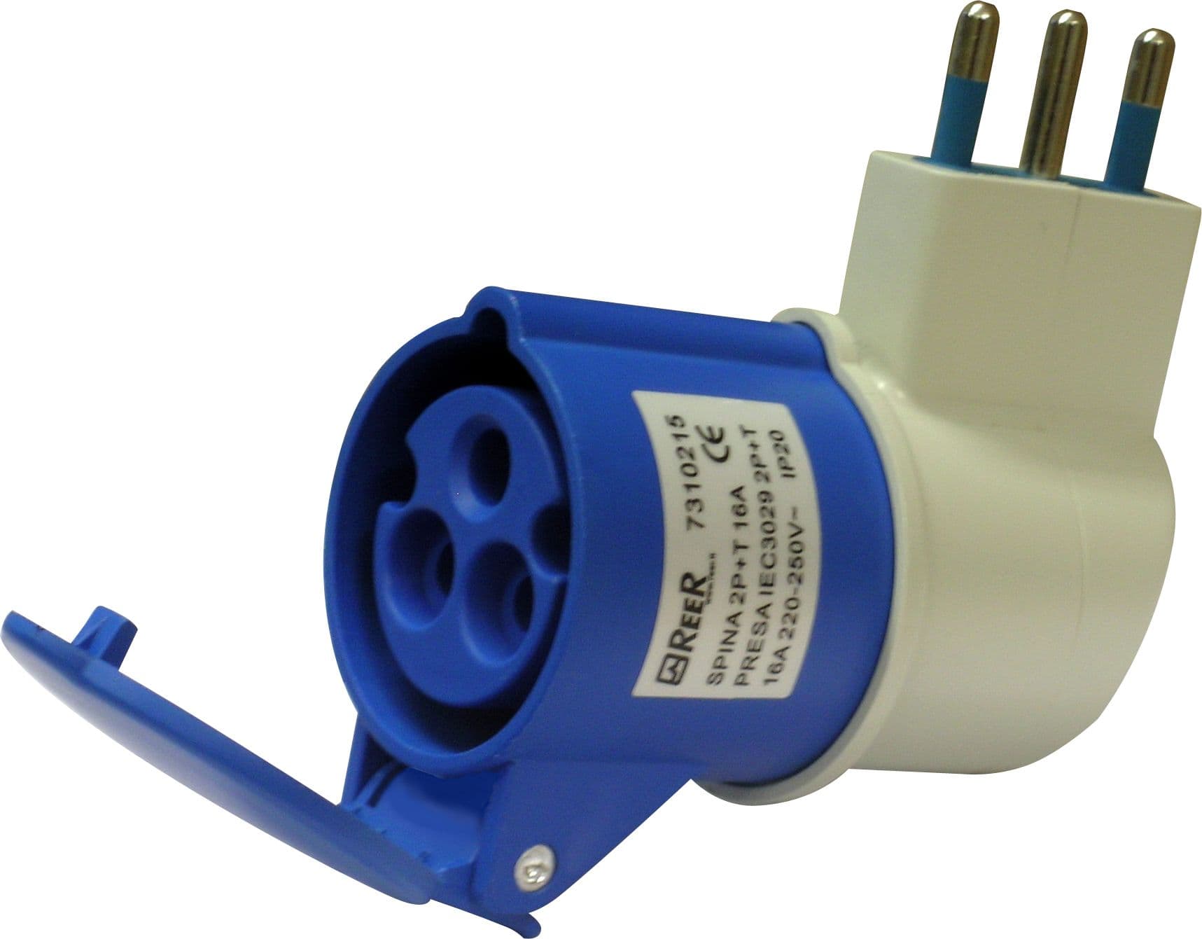 Adattatore Industriale Cee Spina Civile Presa Industriale 2P+T 10 Pezzi - 2
