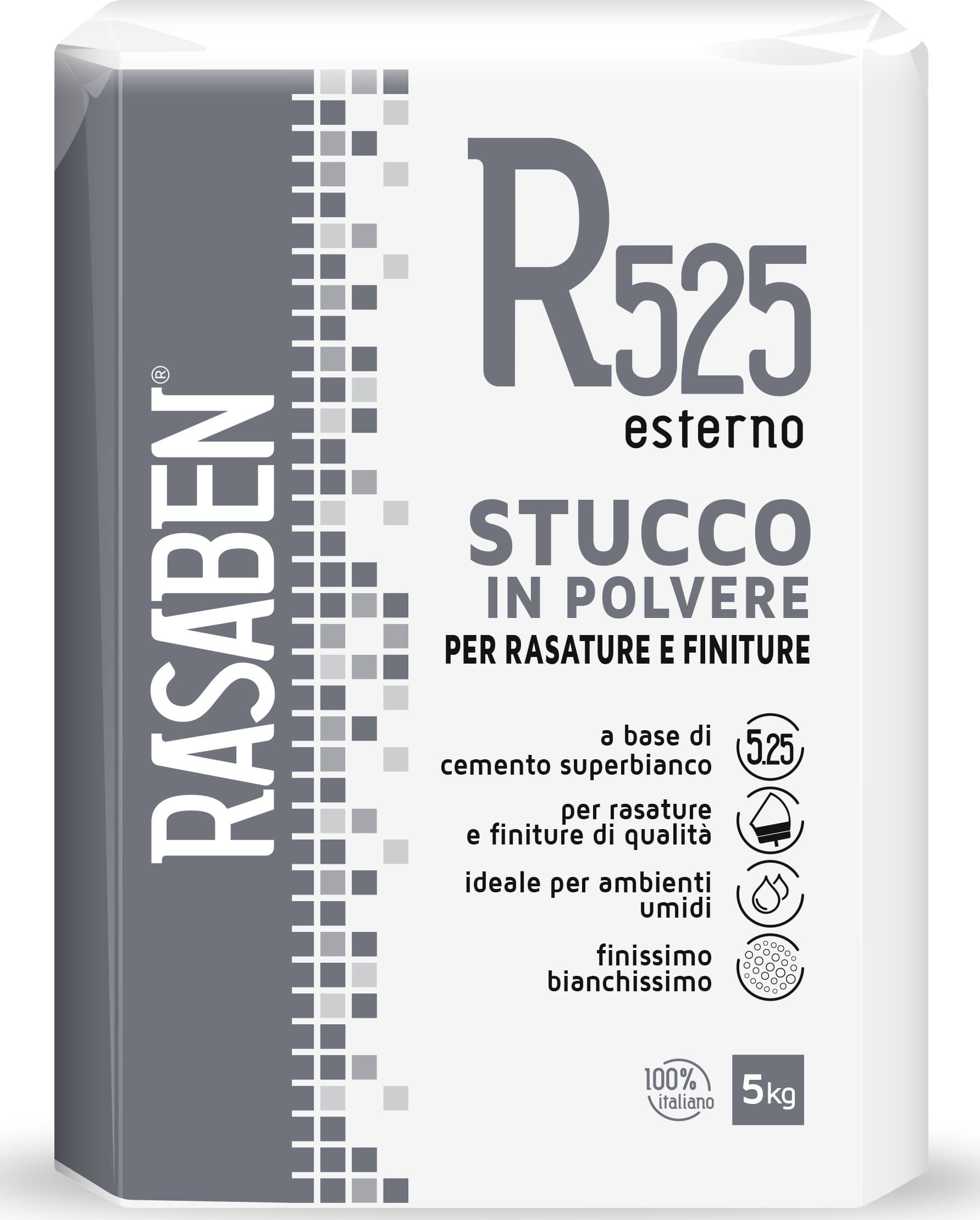 Stucco in Polvere per Esterni R525 Kg 5 4 Pezzi Rasaben - 2