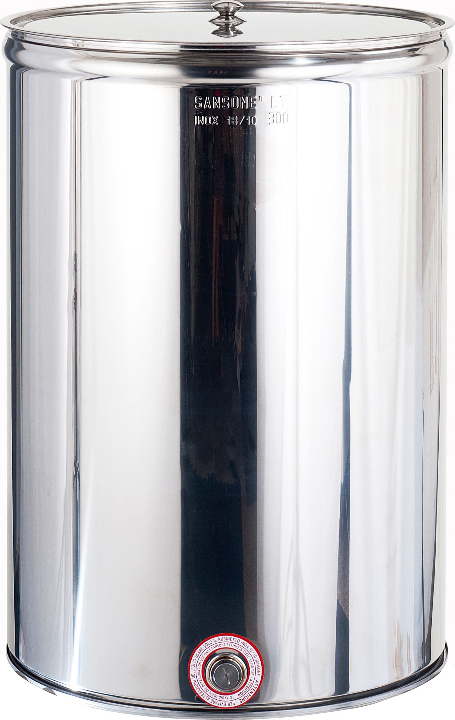 Contenitore Enologico Inox Liscio Aggraffato con Coperchio L 150 Sansone - 2