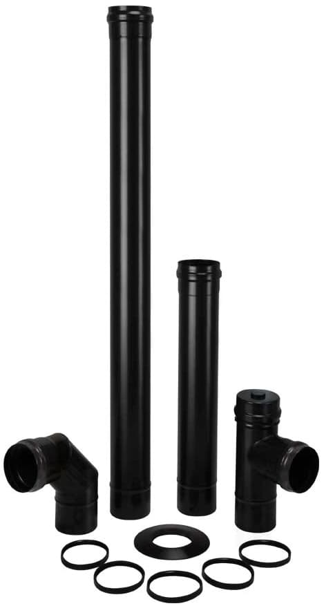Kit per Stufa a Pellet Light Pz. 6 Colore Nero Opaco Ø Cm 8 Save - 2