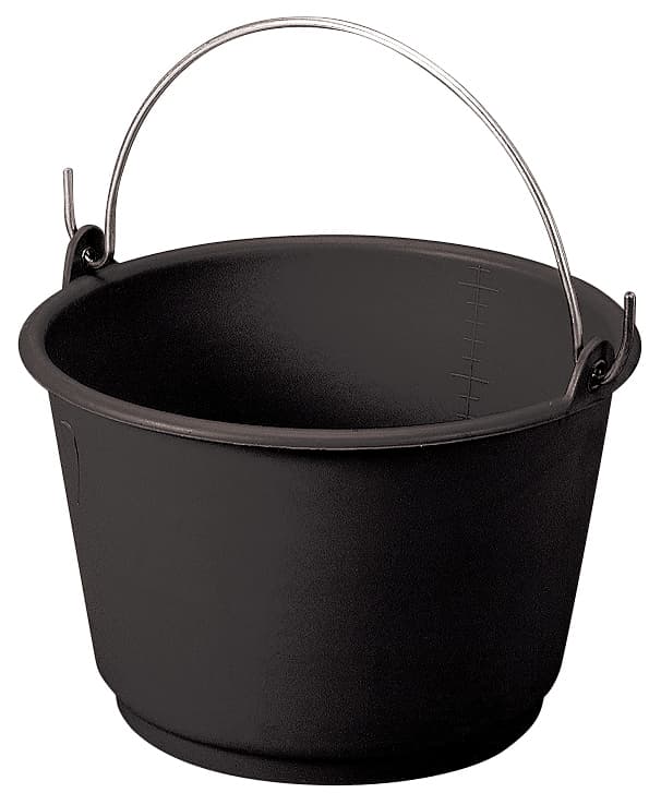 Secchio in Plastica Graduato L 18 Colore Nero 10 Pezzi - 2