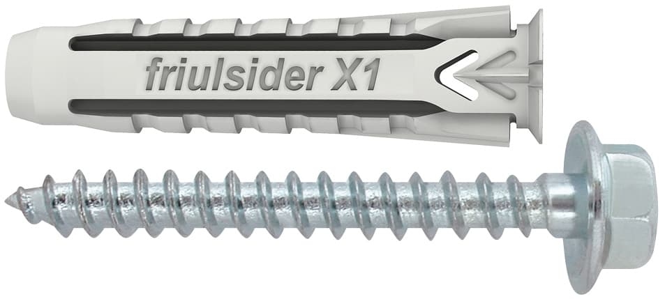 Tassello Universale X1 Evo con Tirafondo 100 Pezzi. Mm 8 x 40 Friulsider - 2
