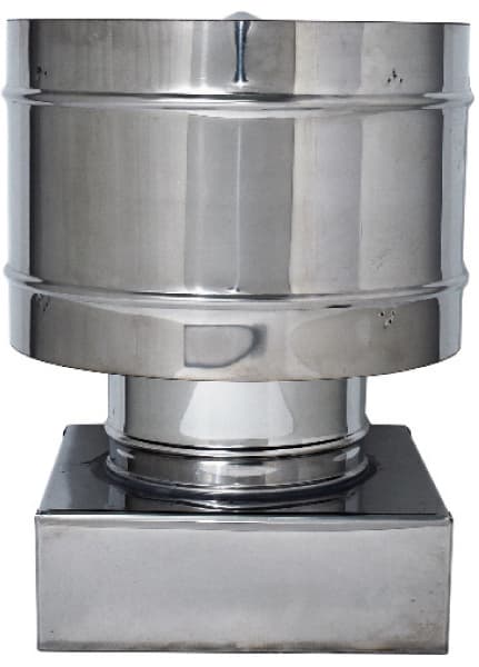 Fumaiolo Fisso Antivento Inox Quadrato Cm 32 x 32 - 2