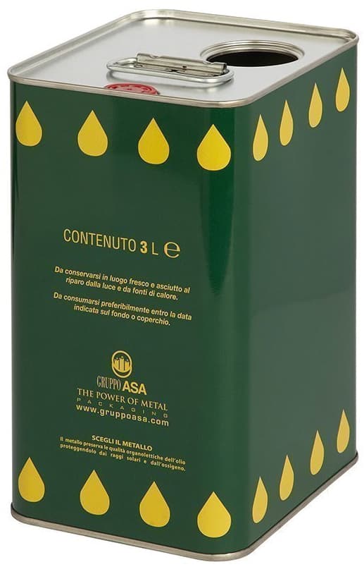 Lattina per Olio senza Tappo Cm 12 x 15X20 5 H L 3 con Doppio Foro 12 Pezzi - 2