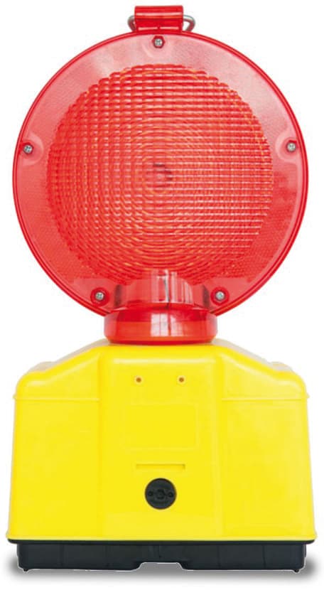 Lampeggiatore da Cantiere a LED con Staffa Colore Rosso x 1 o 2 Batterie - 2