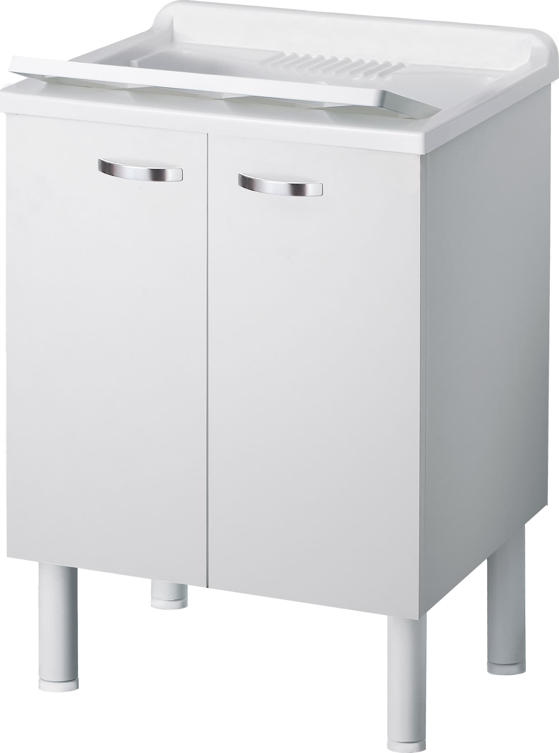 Lavatoio in Legno Bianco Montato Cm 60 x 50X85 H - 2
