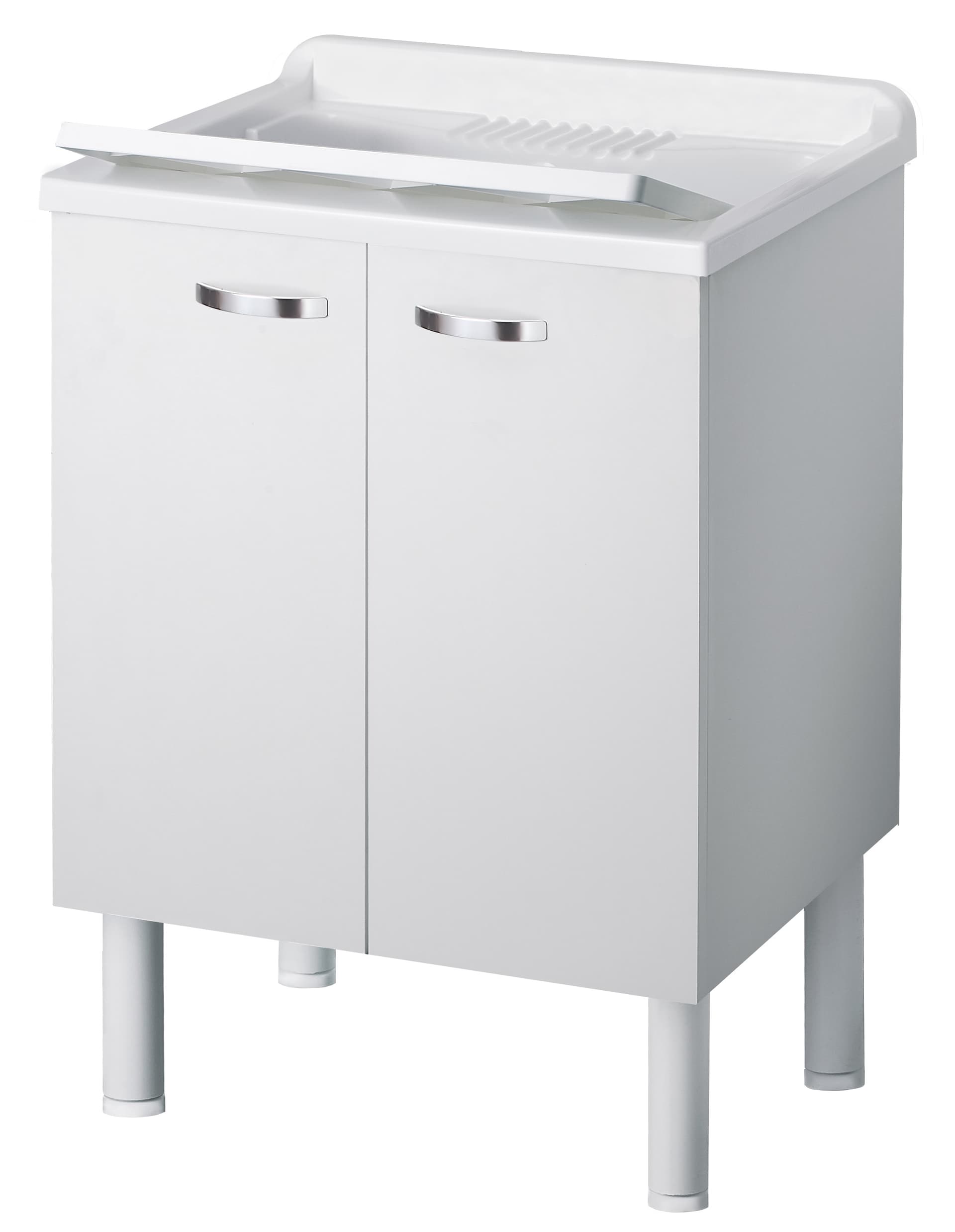 Lavatoio in Legno Bianco Montato Cm 60 x 50X85 H - 2
