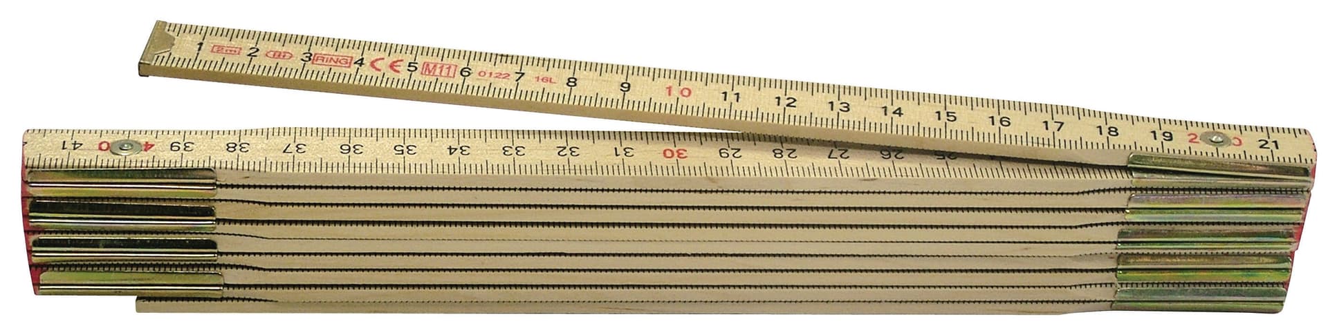 Doppiometro in Legno Naturale Lunghezza M 2 12 Pezzi Metrica - 2