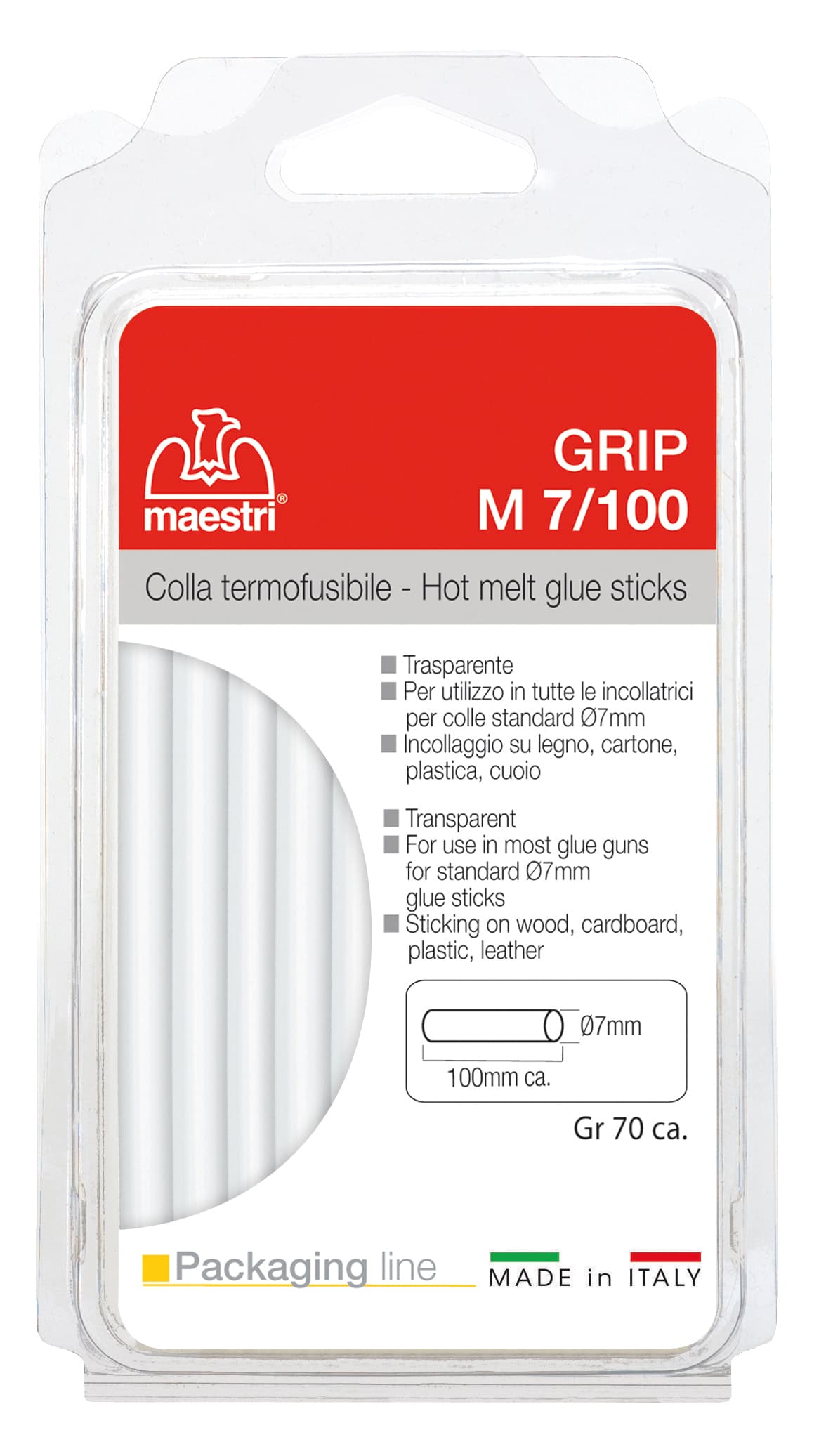 Colore La Trasparente Termofusibile in Stick per Pistola Minigrip 7H Ø 7 x - 2
