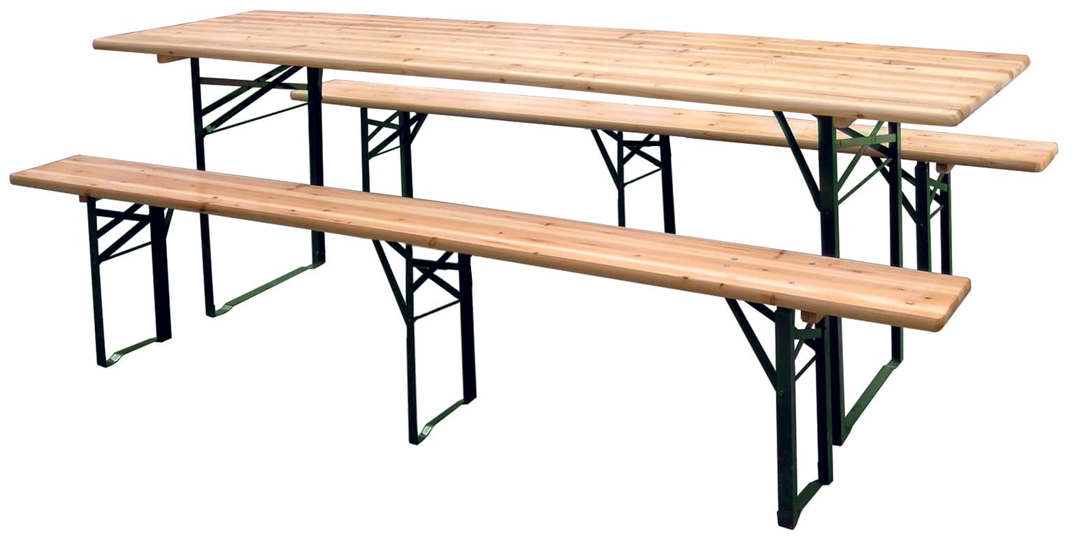 Set Birreria Plus Tavolo Cm 220 x 70x76h+panche 3 Gambe Tata Linda - 2