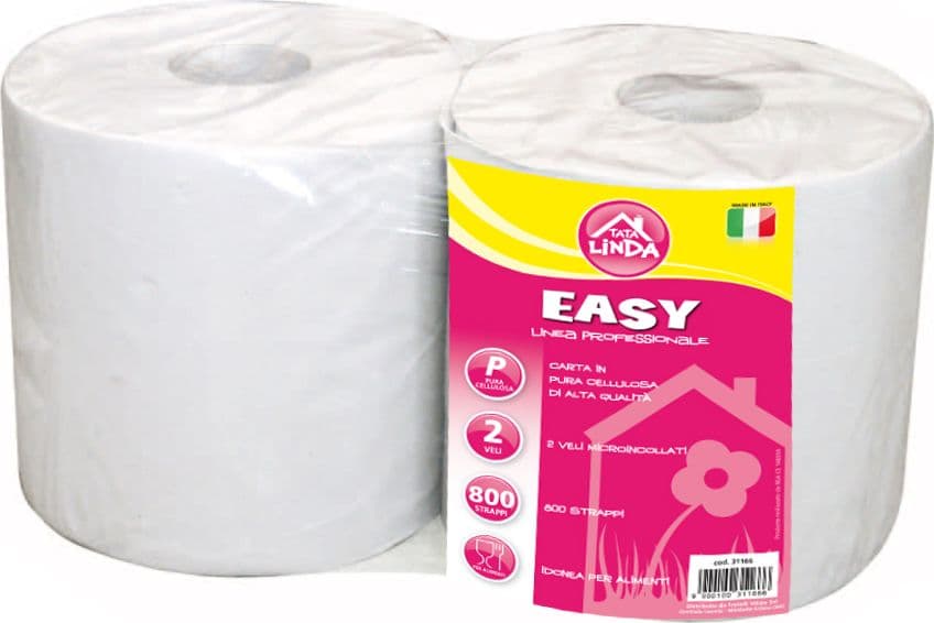 Carta Cellulosa Easy 800 Strappi 2 Rotoli Tata Linda