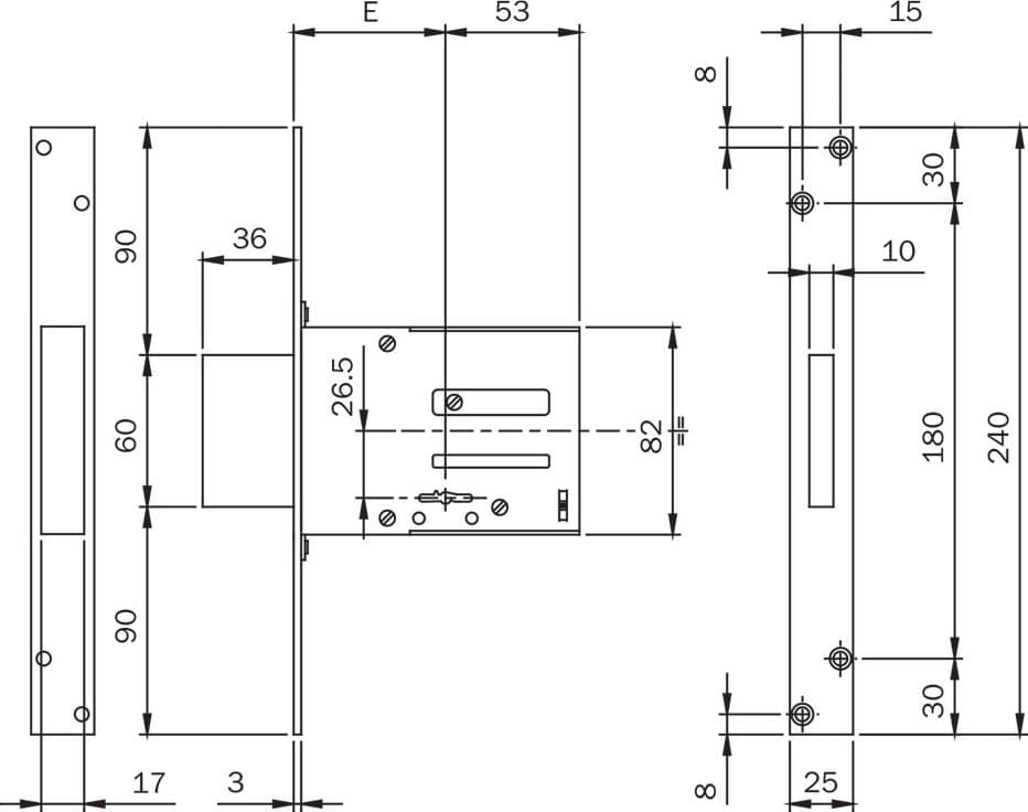 Serratura a Doppia Mappa da Infilare per Fascia Art 661 e 123 X 82 X 3 mm – Iseo Serrature