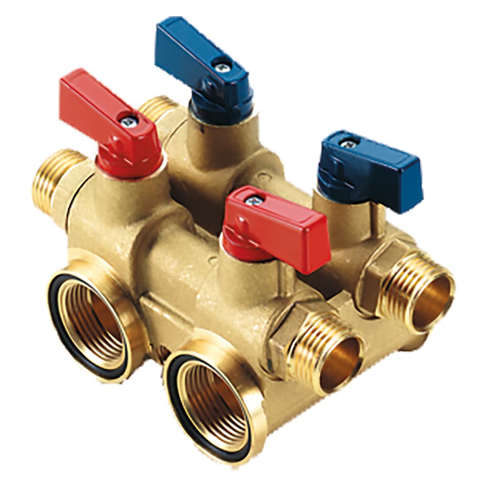 Collettore Modulare 4 Vie Uscite ½ x 16 (2 FRED.+2 Cald.) Tiemme 2 Pezzi - 2