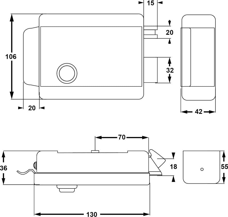 Serratura Elettrica da Applicare per Porta Yale Legno Art 674 Sx e 70