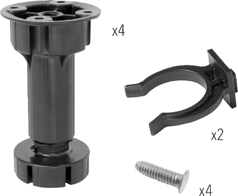 Piedino per Mobili Regolabile Altezza Registrabile 150 4 Pezzi in PVC 120 mm - 2