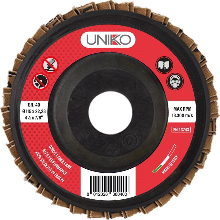 Disco Lamellare per Uniko Ferro in Alluminio 100 Gr 10 Pezzi Ø 115 - 2