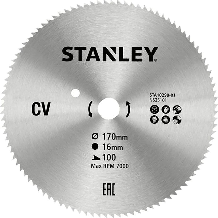 Lama per Sega Circolare Foro 16 mm Stanley Denti Fini Ø 190 mm