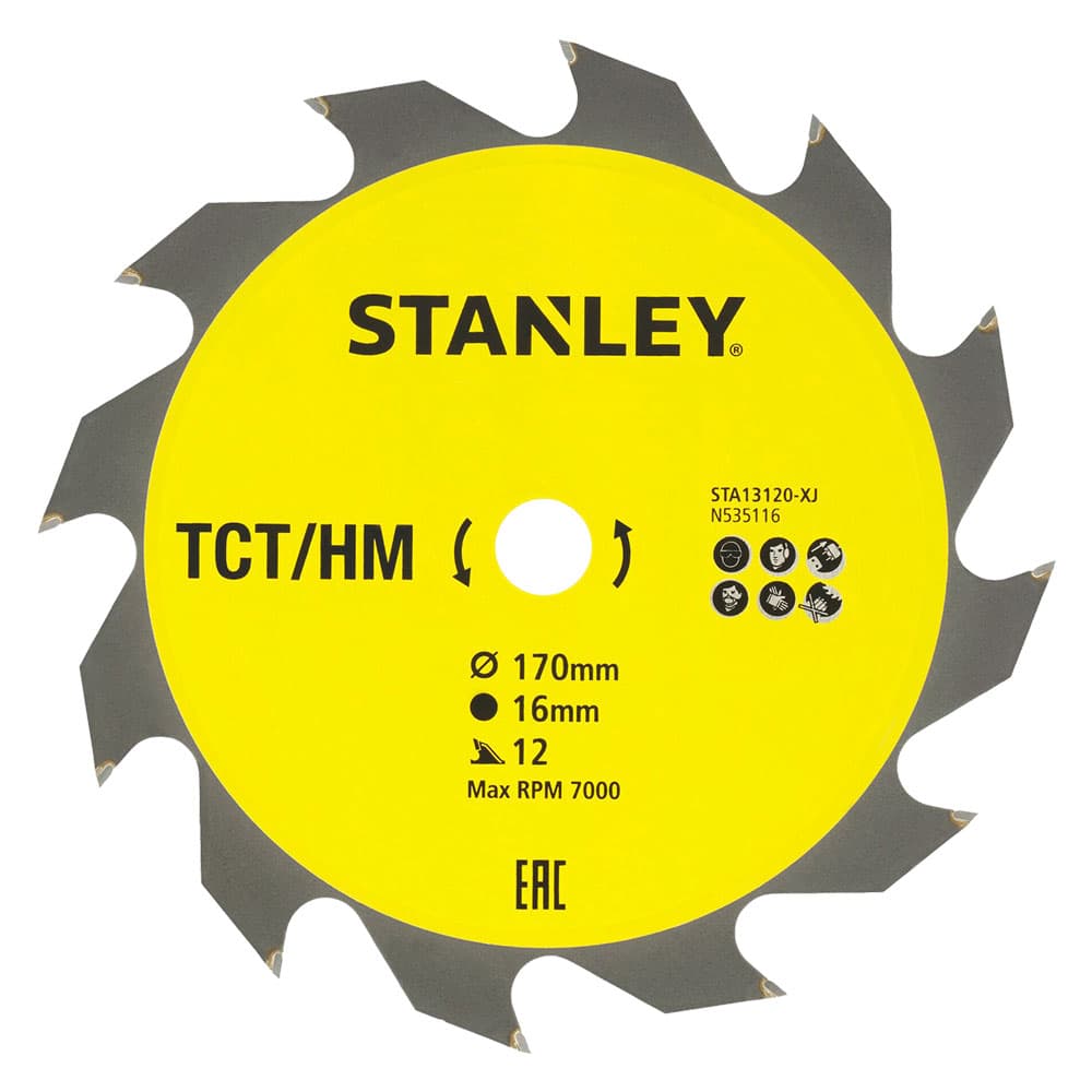 Lama per Sega Circolare Foro 16 mm Stanley Denti Grandi Ø 170 mm - 2