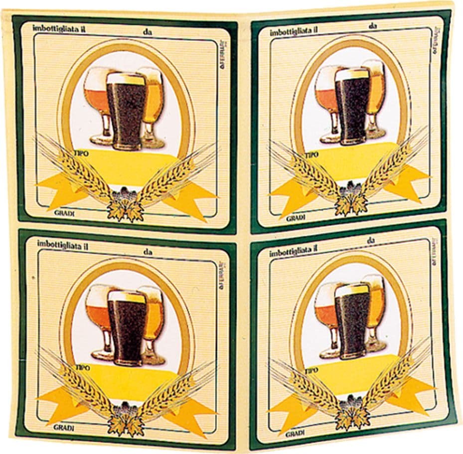 ETICHETTE ADESIVE PER BIRRA cm 8 x 10  - FERRARI GROUP - 2