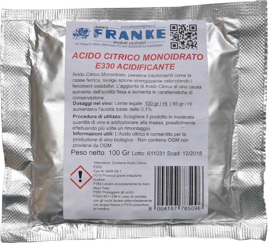 Acido Citrico Monoidrato Chimica Franke 100 Gr – Autres