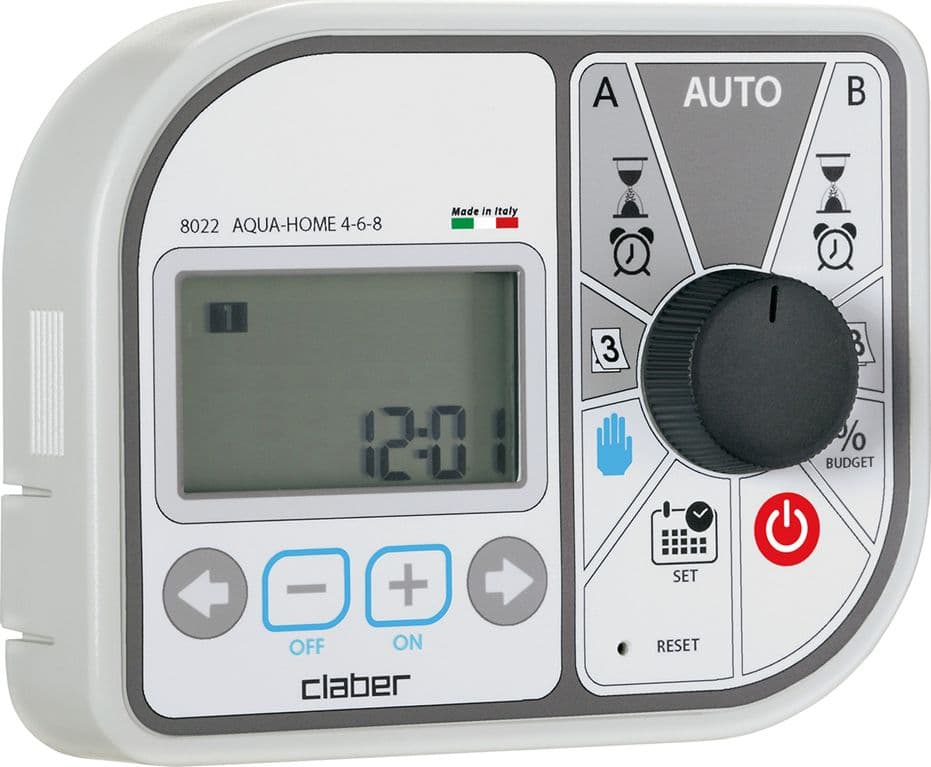 Centralina per Irrigazione Art 8022 2 Programmi Claber Aqua Home 4 6 8