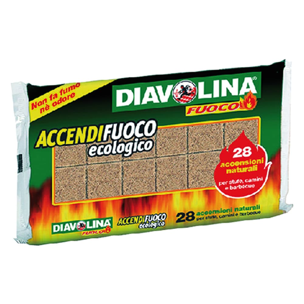 Diavolina 28 Cubi Art 15312 24 Confezione Diavolina Accendifuoco Ecologica - 2