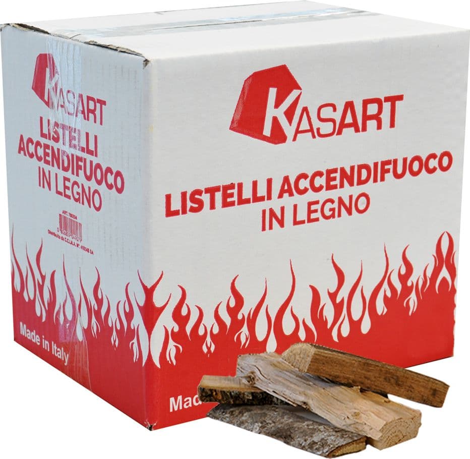 Listelli Accendifuoco Kasart in Legno 14 Decimetri Cubi in Scatola