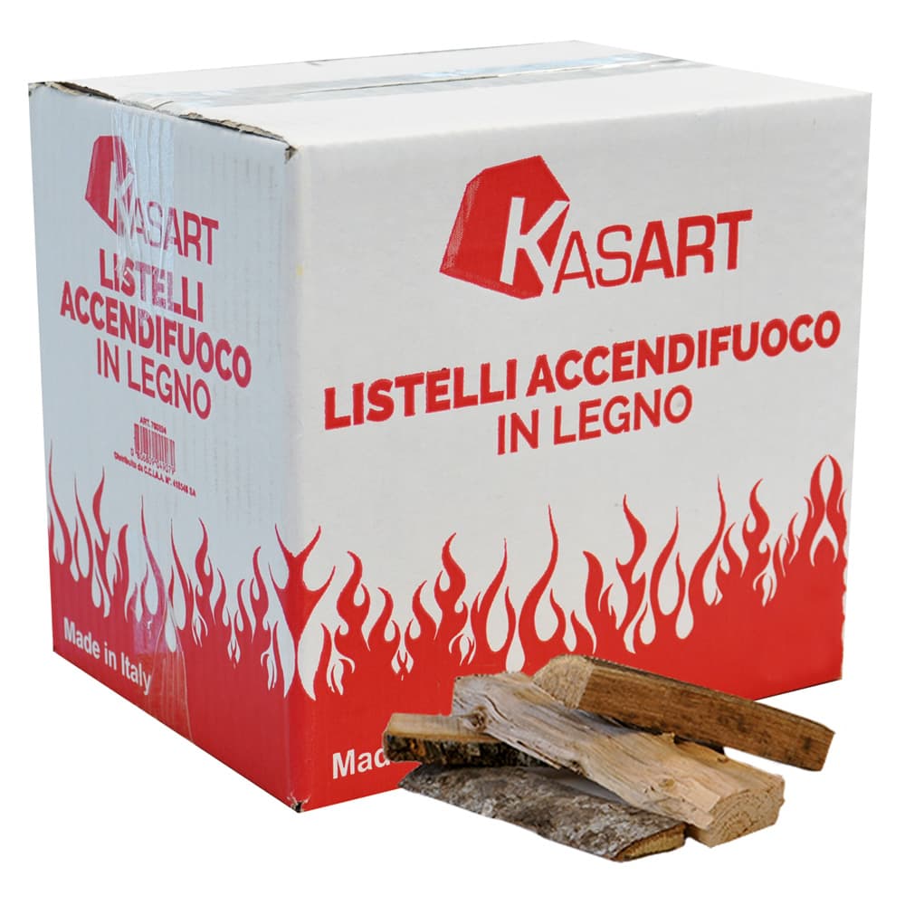 Listelli Accendifuoco Kasart in Legno 14 Decimetri Cubi in Scatola - 2