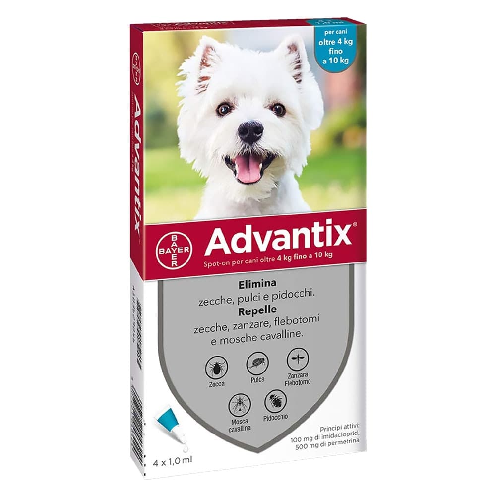 Antiparassitario 4 4 Pipette Advantix Spot On 10 kg 1 ml – Autres