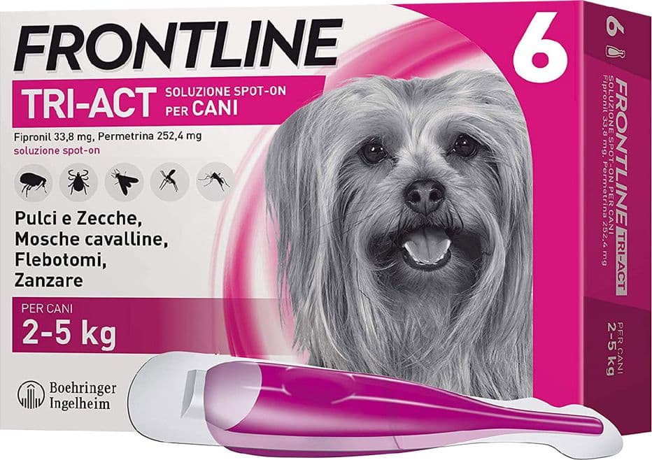 Antiparassitario Cani 2 6 Pipette Frontline Tri Act 5 kg 0,5 ml