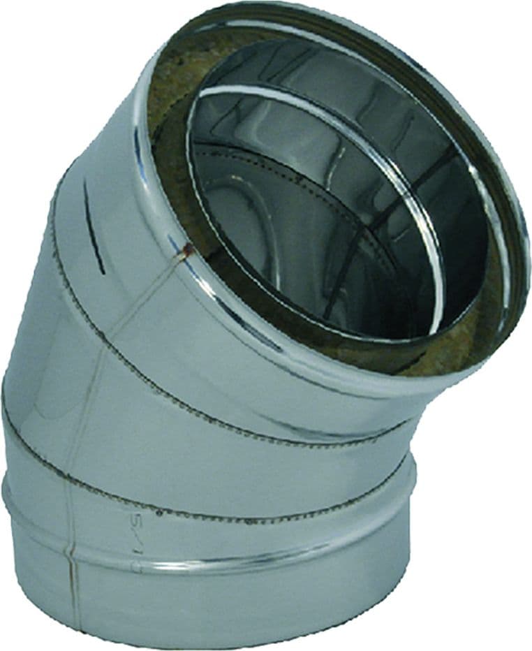 Gomito Doppia Parete a 45° Ee ¸ 30 Kasart in Acciaio Inox 25 cm - 2