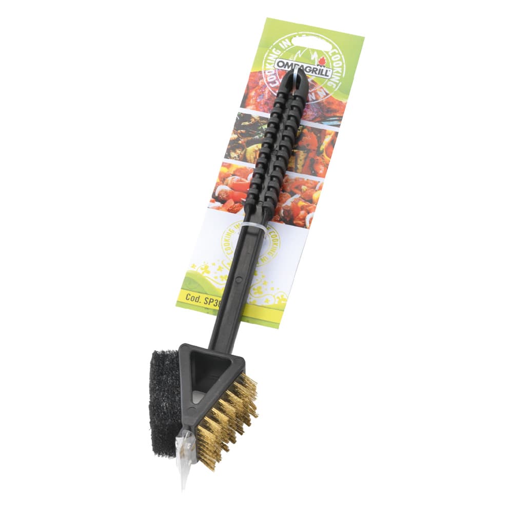 Spazzola Doppia per Barbecue Fili Color Ompagrill Ottone 36 cm - 2