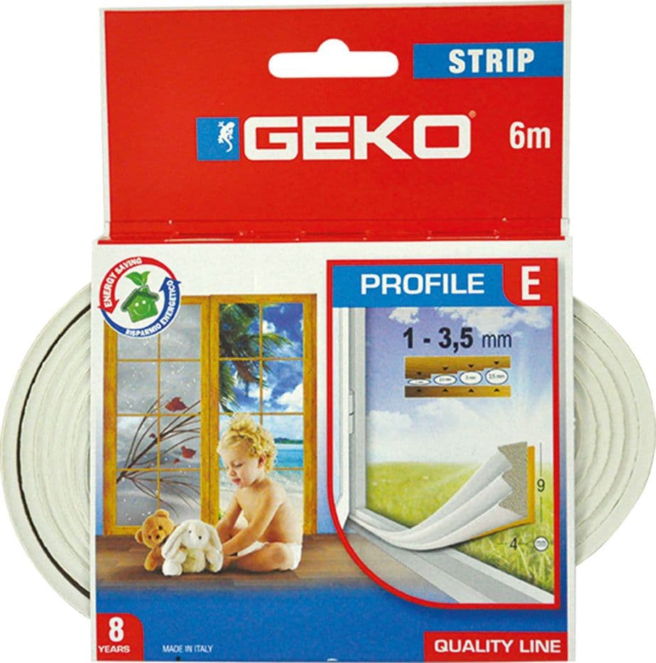 Parafreddo Geko Strip Gomma Porte e Bianco 12 Pezzi 9 mm 6 Mt