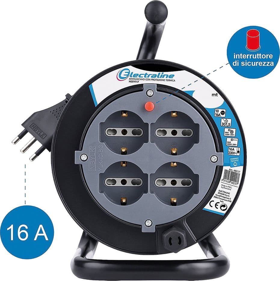 Avvolgicavo Art 49028 Electraline 50 Mt