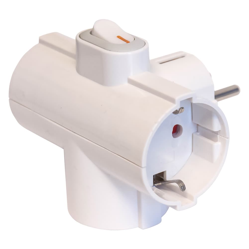 Adattatore Triplo Salvaspazio Spina 2P+T 16A Fanton - 2