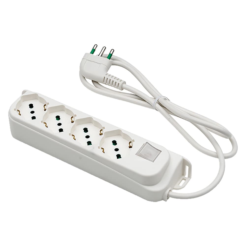 Multipresa con Interruttore 8 Uscite Spina 2P+T 16A Fanton Bianca - 2