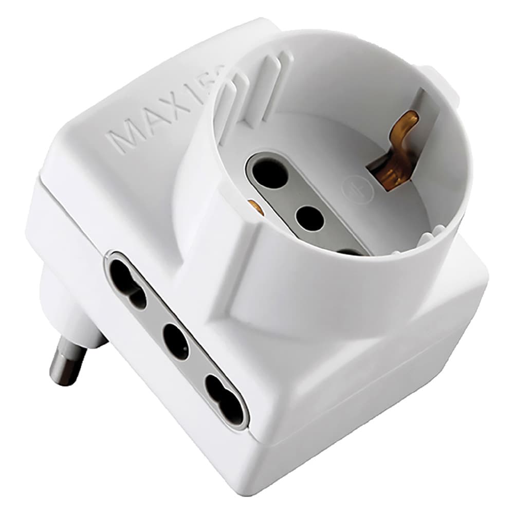 Adattatore Triplo Spina 2P+T16A Art 70066 Electraline Salvaspazio - 2