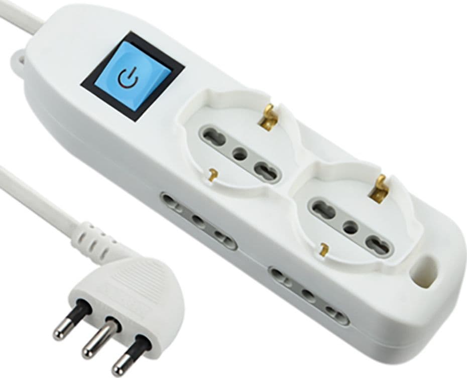 Multipresa con Interruttore 2 Schuko + 4 Bival.10 16a 62001 Electraline