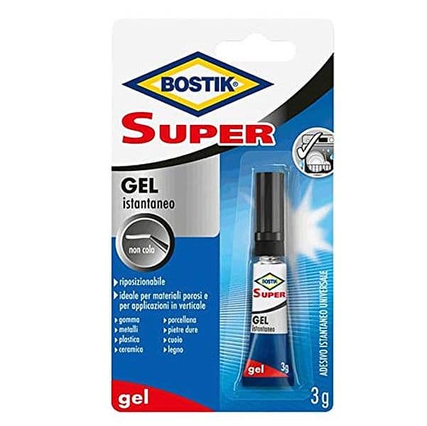 Adesivo Istantaneo Universale Gel (clip Strip) Bostik Super 12 Blister 3 Gr