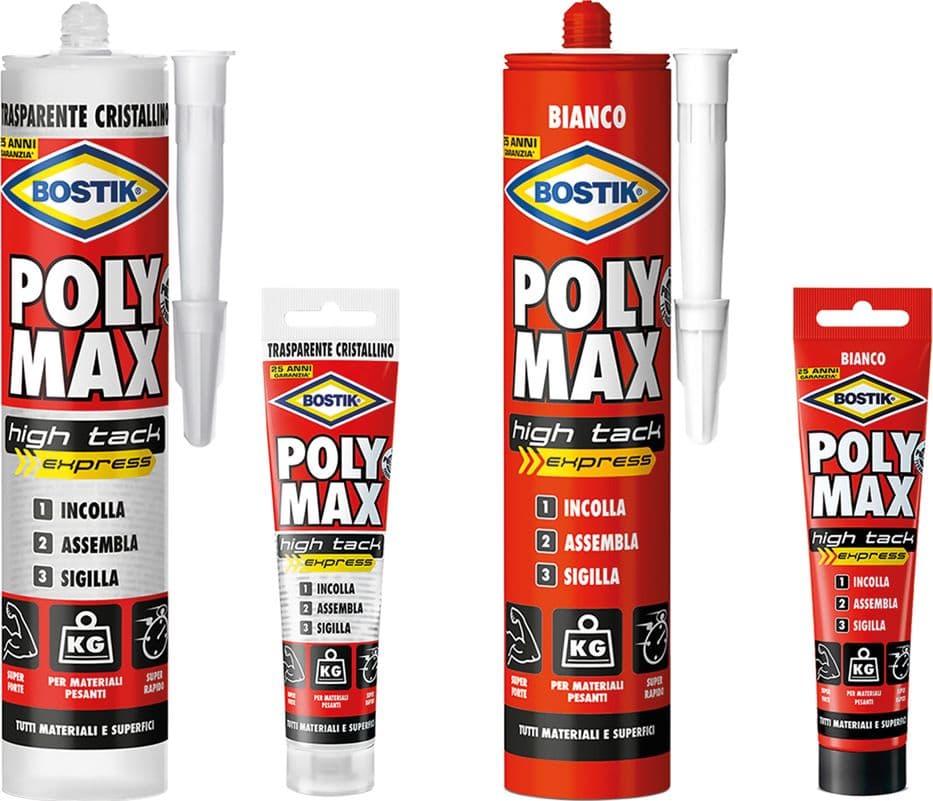 ADESIVO SIGILLANTE UNIVERSALE 'POLY MAX' HTE gr. 115 - cristal (clip strip)- 12 pezzi  - BOSTIK - 2